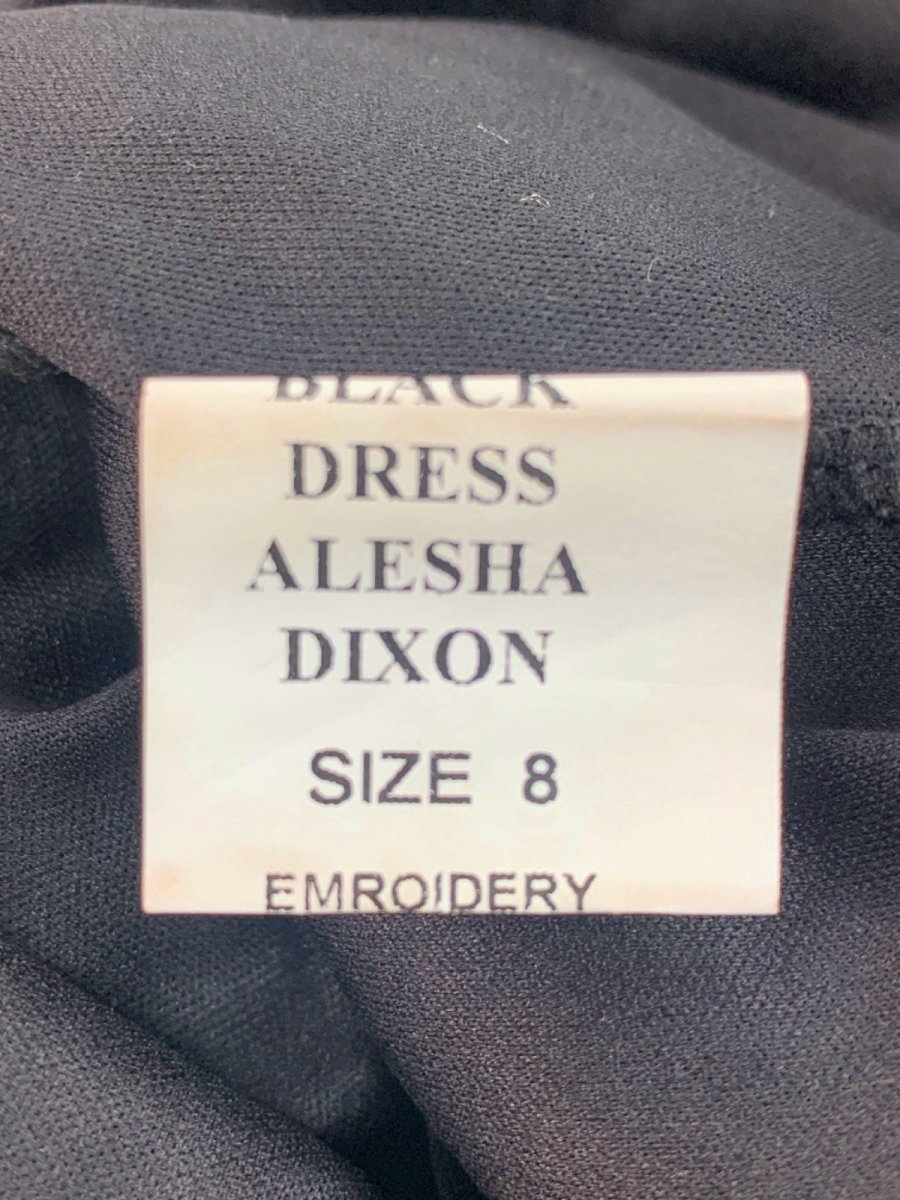 Alesha Dixon Black Floral Embroidered Dress UK 8 - Reliked