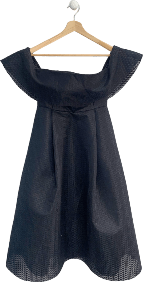 Alesha Dixon Black Off - Shoulder Midi Dress UK 10 - Reliked