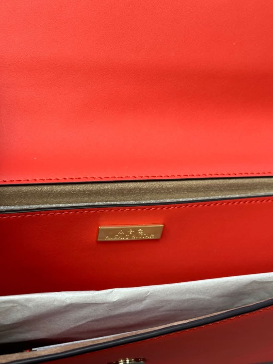Alex Bittar Angular Flap Leather Clutch Bag In Coral Red One Size - Reliked