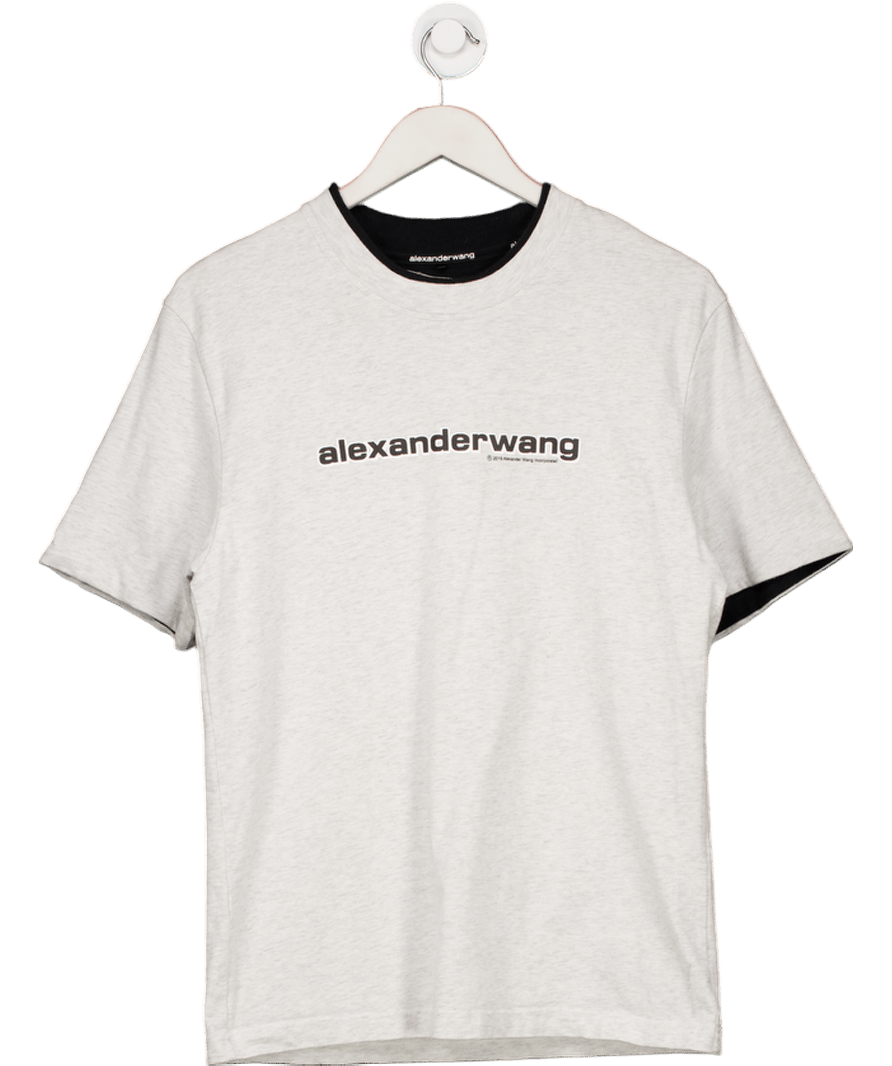 Alexander Wang Grey Printed Double T-shirt UK S - Reliked