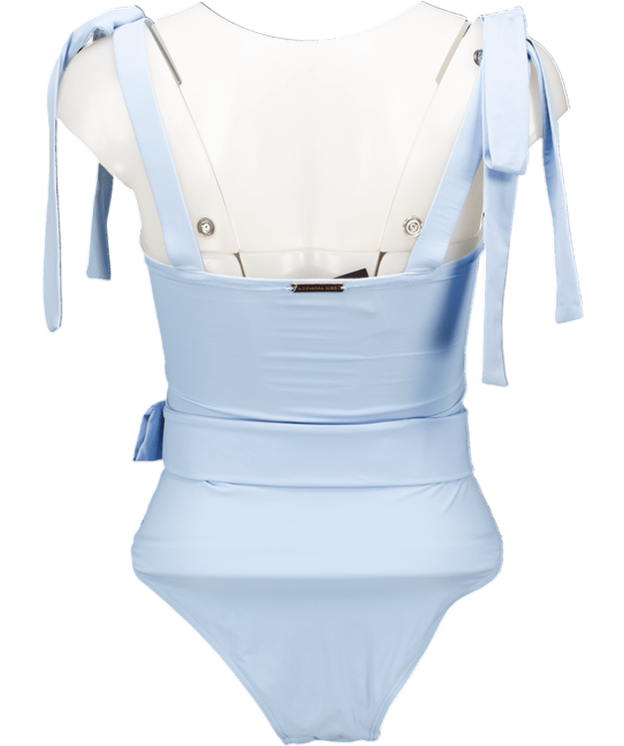 Alexandra Miro Blue Audrey Bow - detail Belted Swimsuit UK S - Reliked