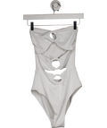 Alexandra Miro White Ribbed Anya Cut Out Swimsuit UK S - Reliked