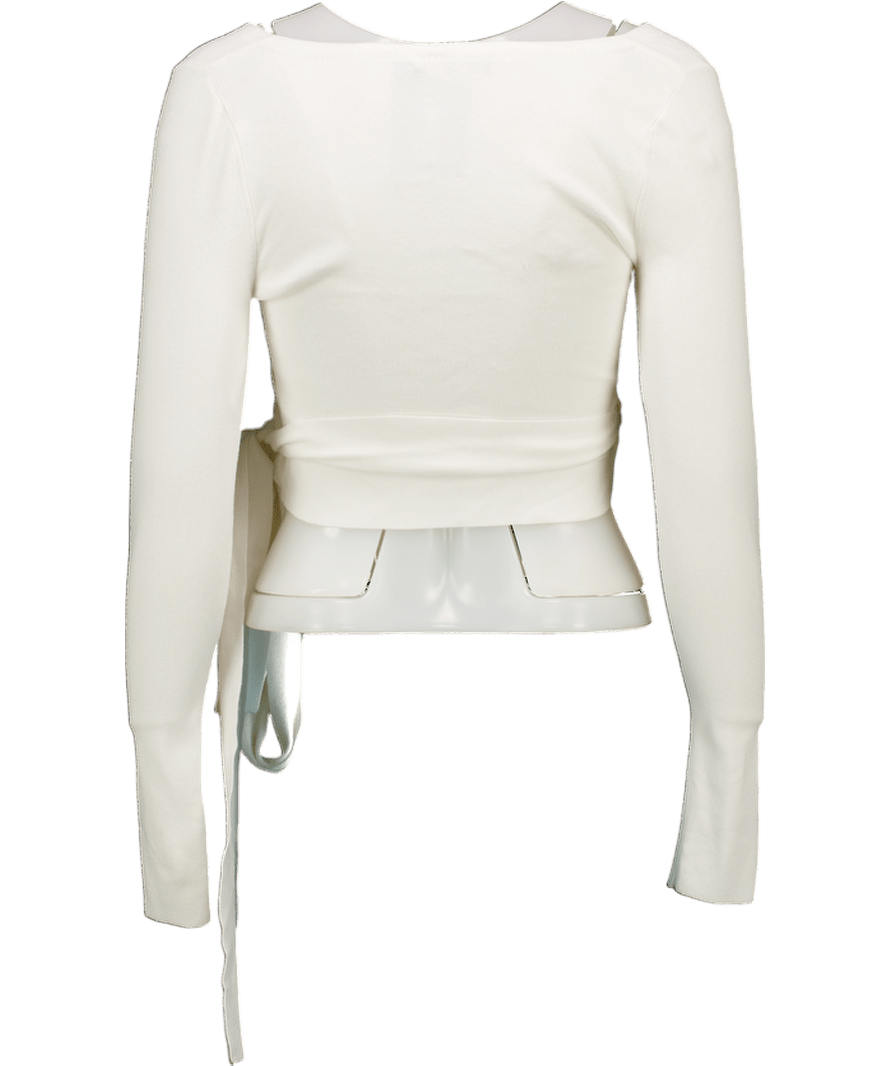Alice + Olivia Classics White Ballet Wrap Cardigan UK XS - Reliked