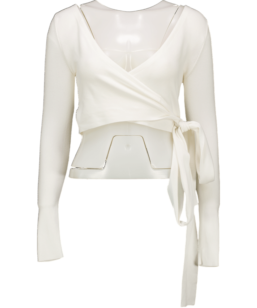 Alice + Olivia Classics White Ballet Wrap Cardigan UK XS - Reliked