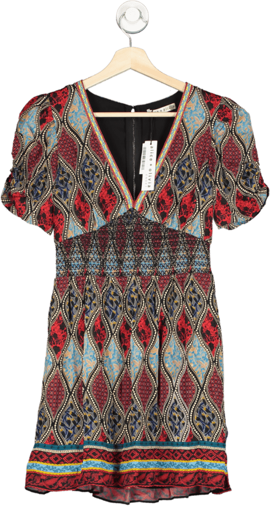 Alice + Olivia Jewel Multi Printed Dress Size UK 8 - Reliked