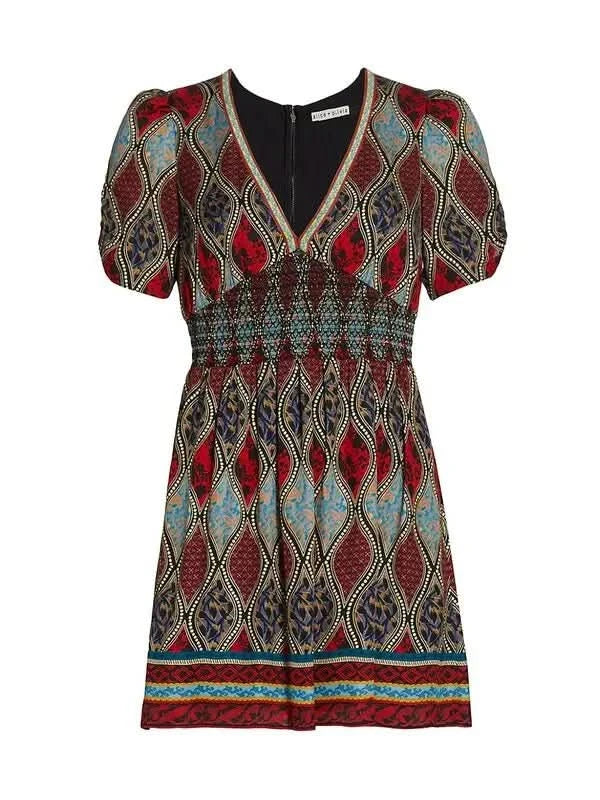 Alice + Olivia Jewel Multi Printed Dress Size UK 8 - Reliked