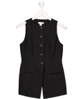 Aligne Black Leo Long Waistcoat UK 6 - Reliked