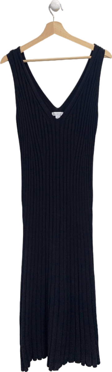 Aligne Black Mermaid V - neck Knitted Dress UK L - Reliked