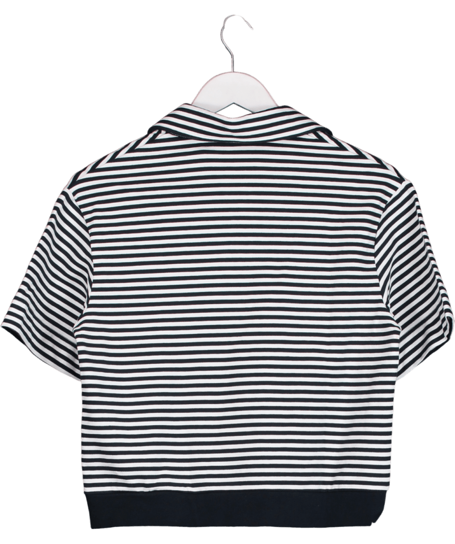 Aligne Blue Arlo Lace - up Striped Top UK 8 - Reliked