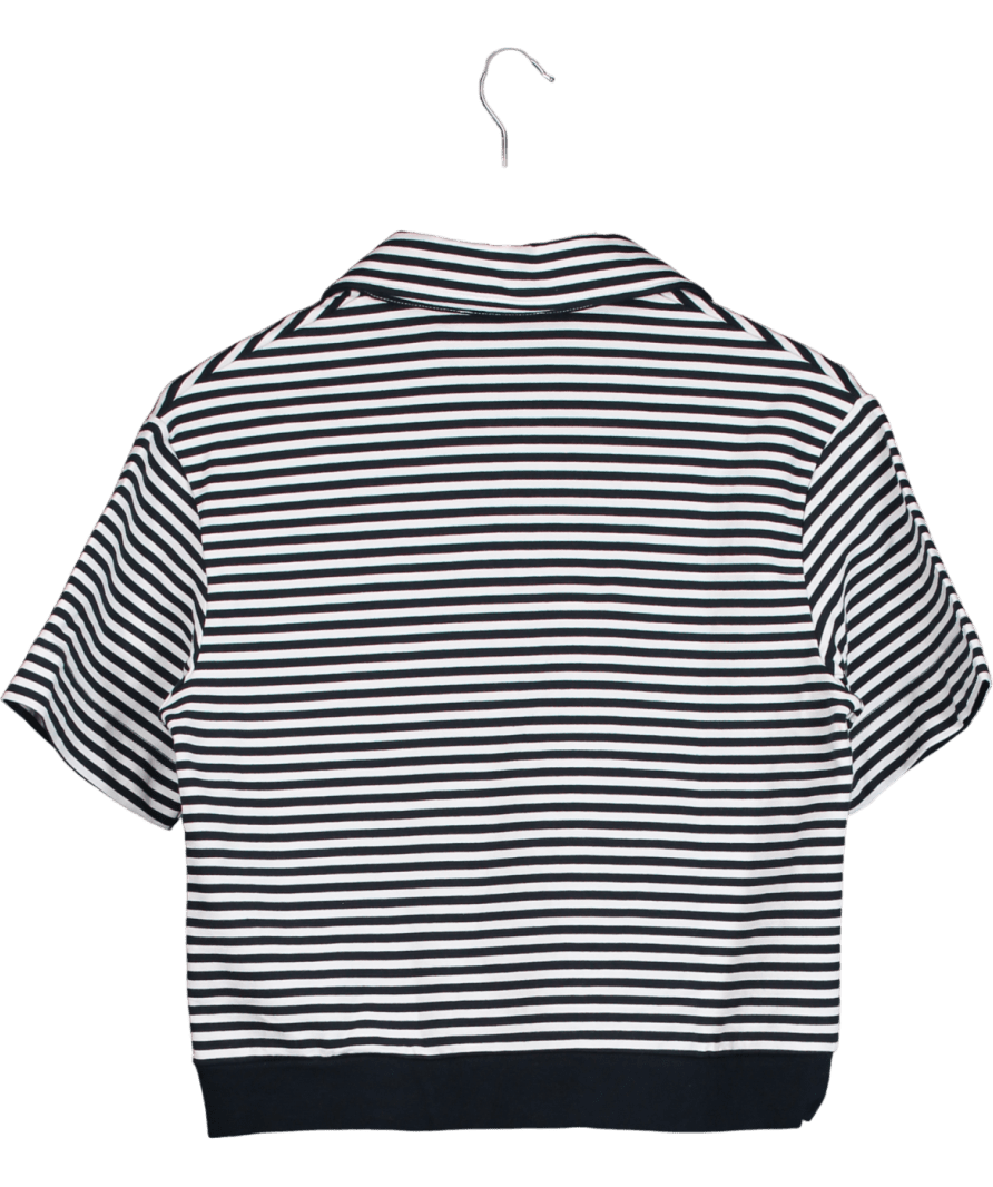 Aligne Blue Arlo Lace - up Striped Top UK 8 - Reliked