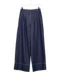 Aligne Blue Foire Box Pleat Wide Leg Jean W26 - Reliked