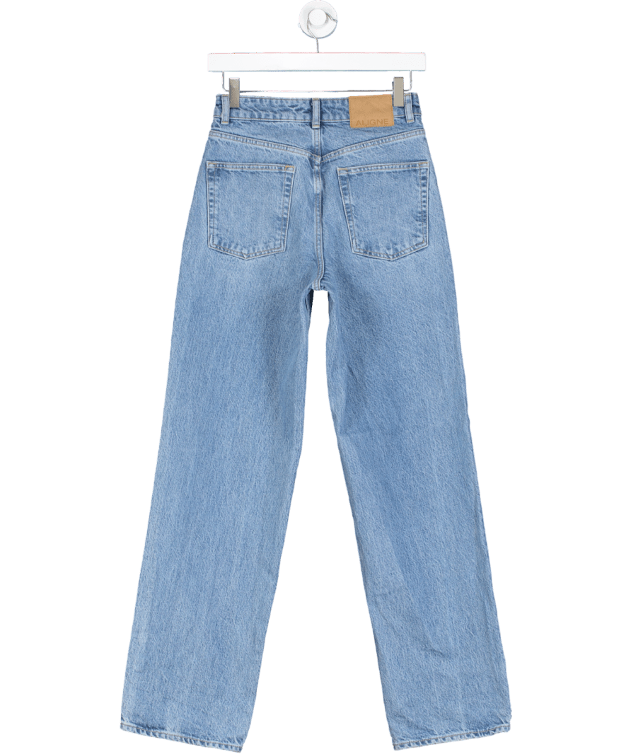Aligne Blue High Rise Straight Leg Jeans W26 - Reliked