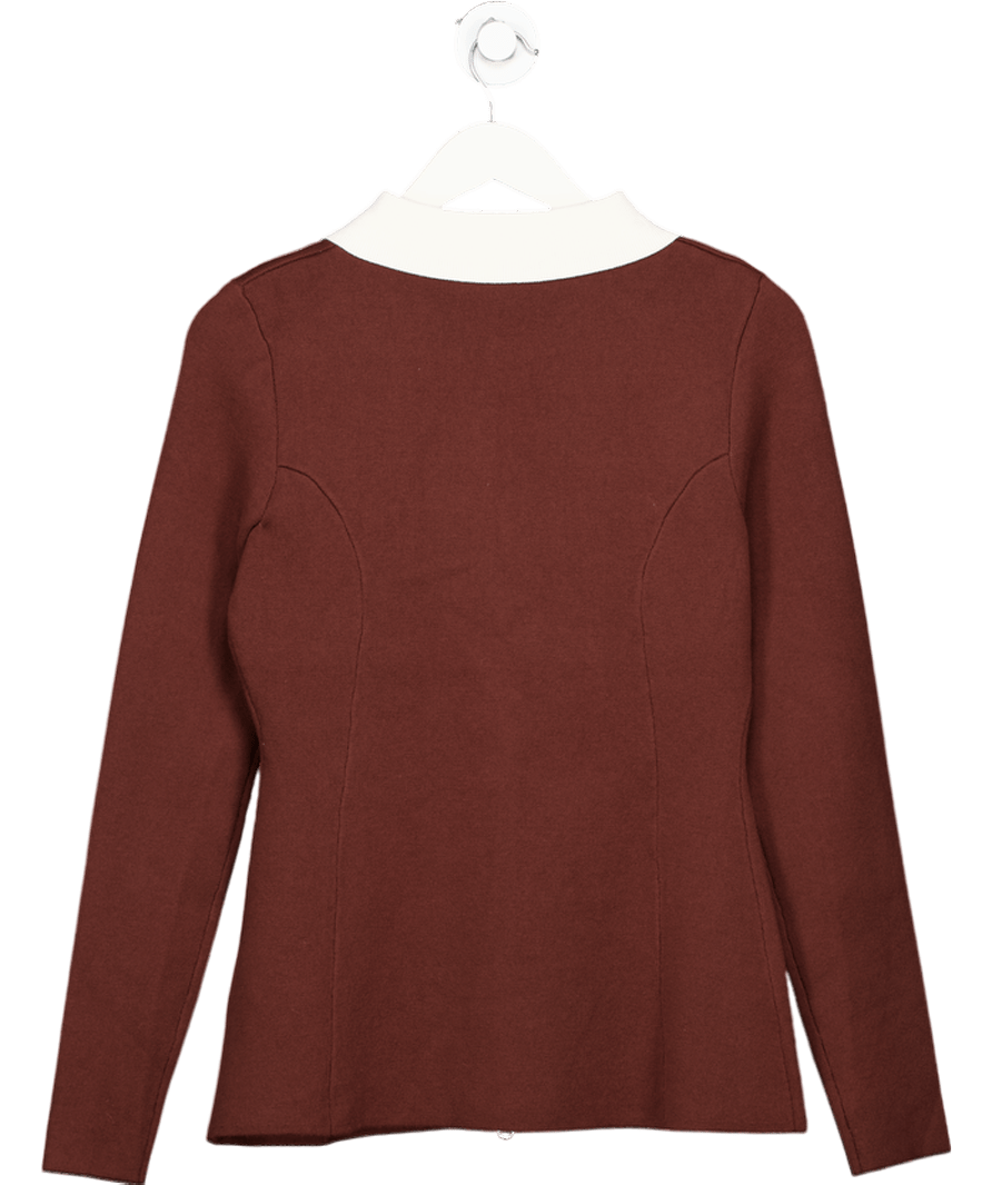 Aligne Brown Isobel Colour Block Waisted Cardigan UK 10 - Reliked