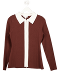 Aligne Brown Isobel Colour Block Waisted Cardigan UK 10 - Reliked