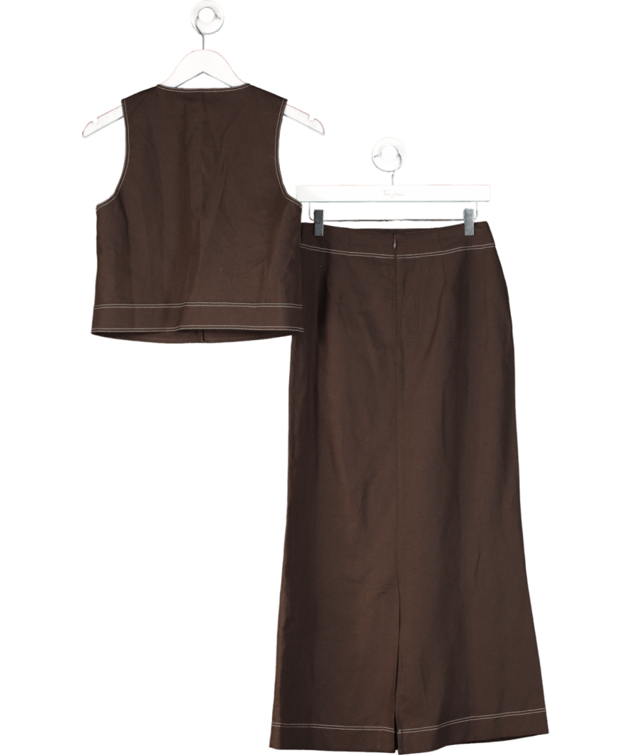 Aligne Brown2 - piece Mia Linen Co - ord Set UK 8 - Reliked