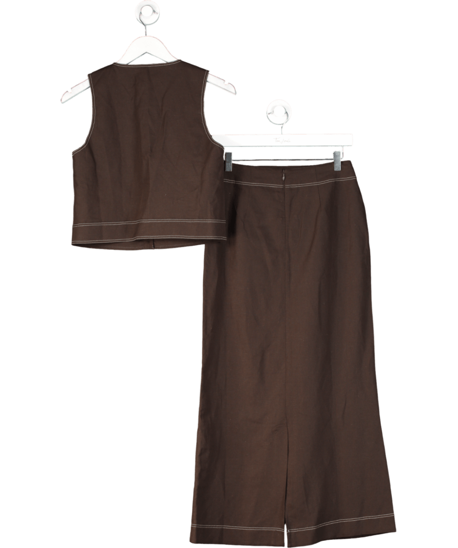 Aligne Brown2 - piece Mia Linen Co - ord Set UK 8 - Reliked