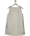 Aligne Cream Fern Bow Satin Mini Dress UK 10 - Reliked