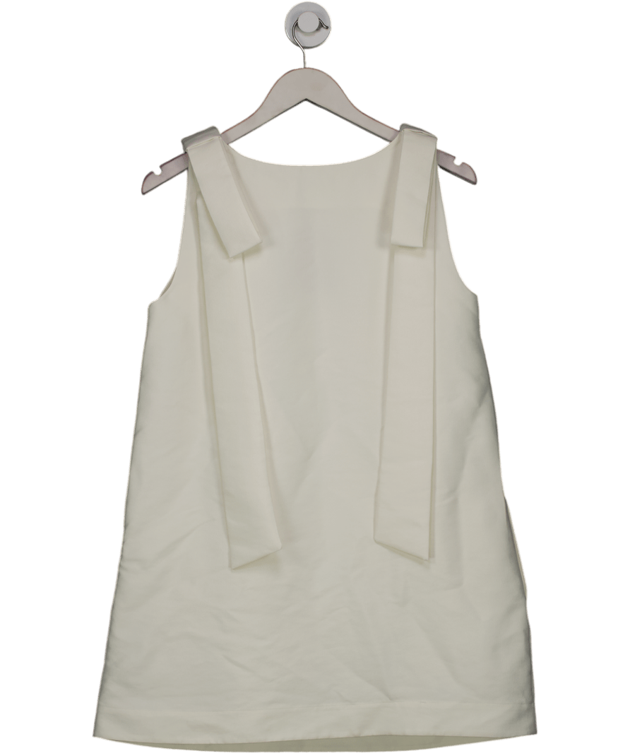 Aligne Cream Fern Bow Satin Mini Dress UK 10 - Reliked