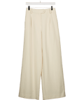 Aligne Cream Wide Leg Pleat Detail Trouser UK 8 - Reliked