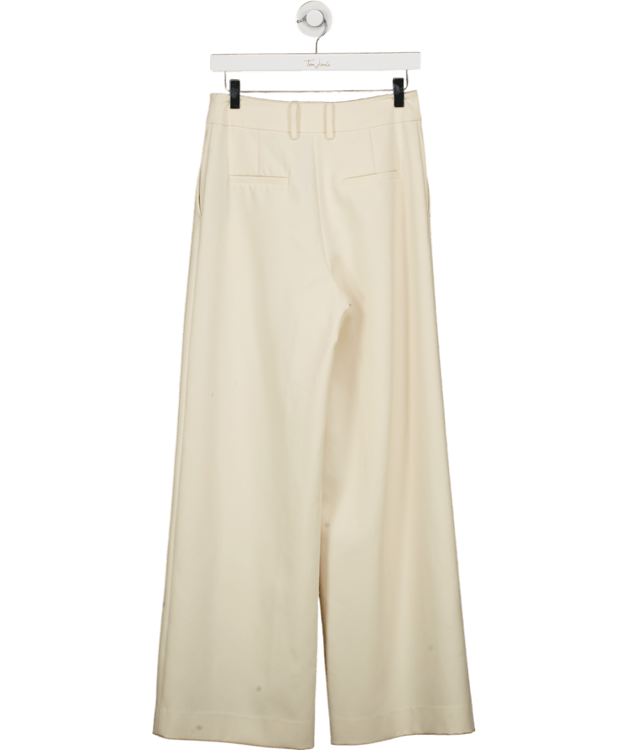 Aligne Cream Wide Leg Pleat Detail Trouser UK 8 - Reliked