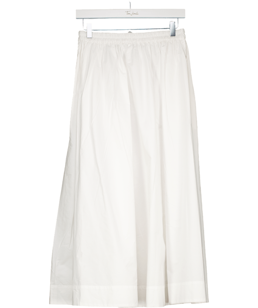 Aligne White Natalie Elasticated Cotton Midi Skirt UK 8 - Reliked