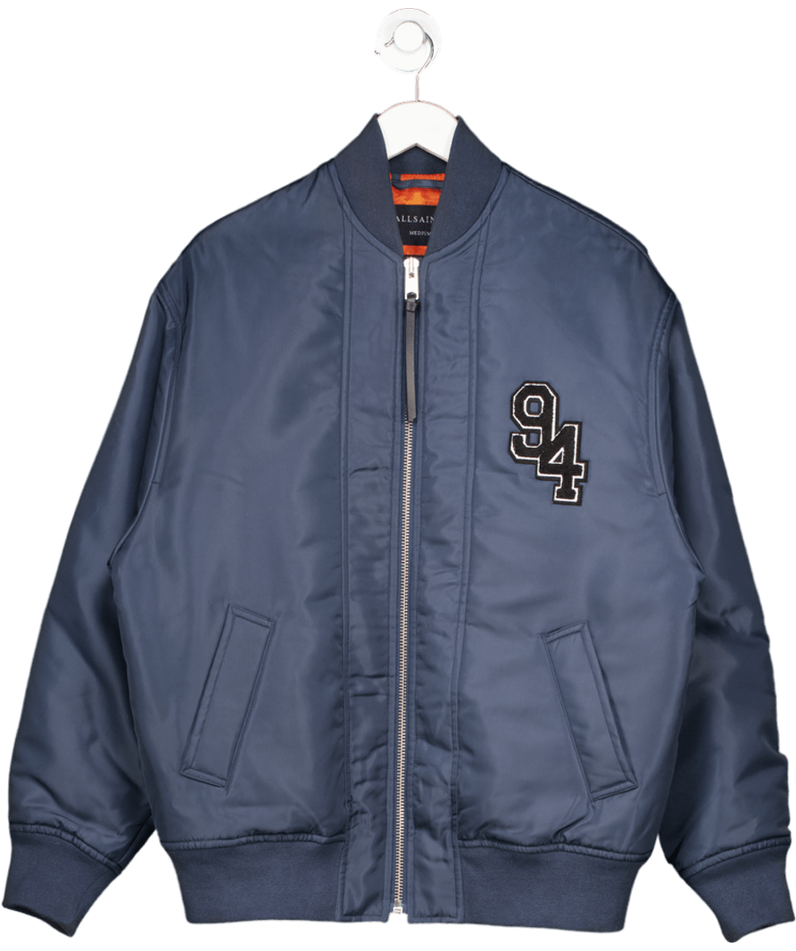 All Saints Blue Scout Oversized Tiger Bomber Jacket UK M - Reliked