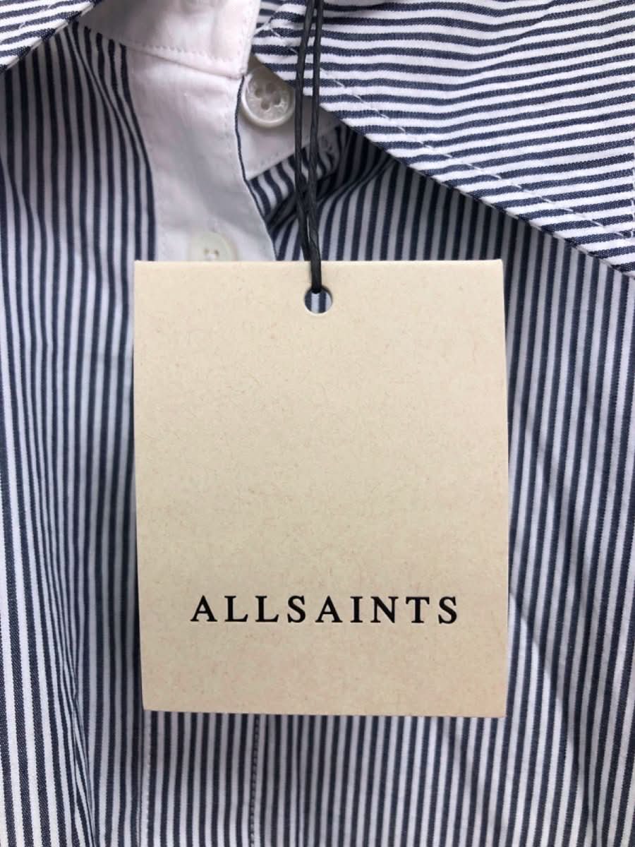 All Saints Blue/White Karina Stripe Shirt UK 8 - Reliked