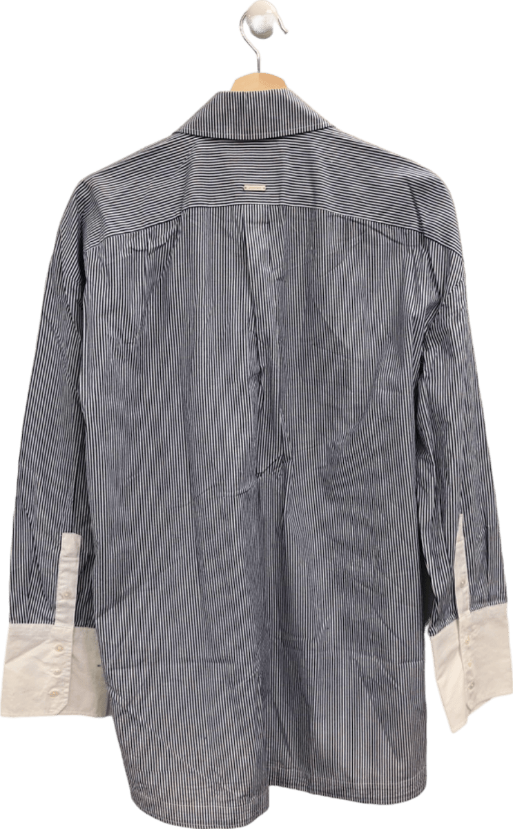 All Saints Blue/White Karina Stripe Shirt UK 8 - Reliked