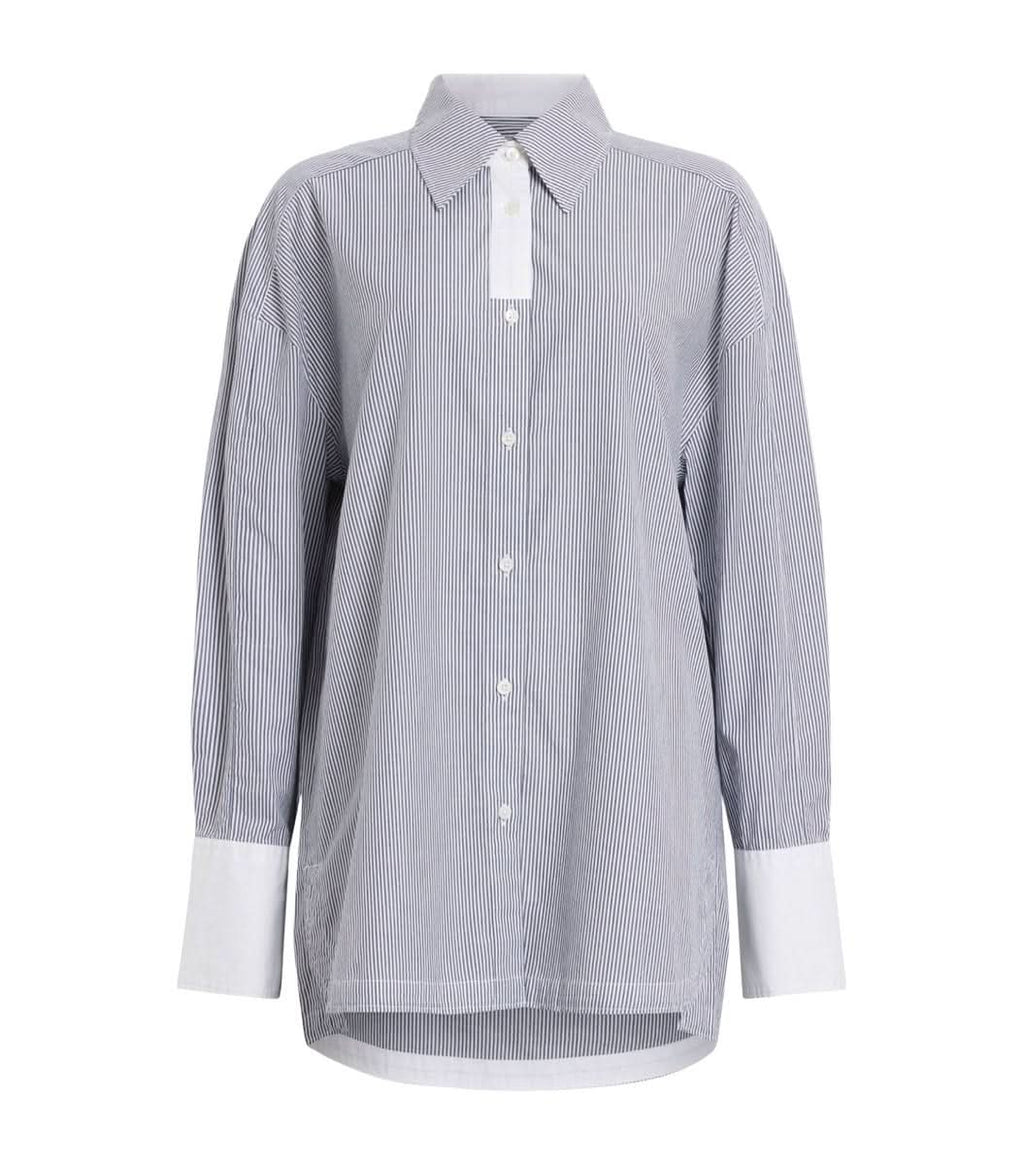 All Saints Blue/White Karina Stripe Shirt UK 8 - Reliked