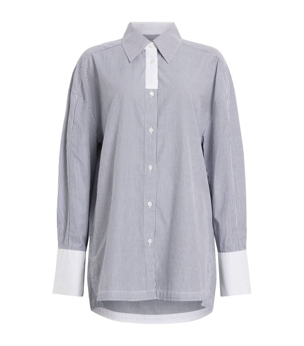 All Saints Blue/White Karina Stripe Shirt UK 8 - Reliked