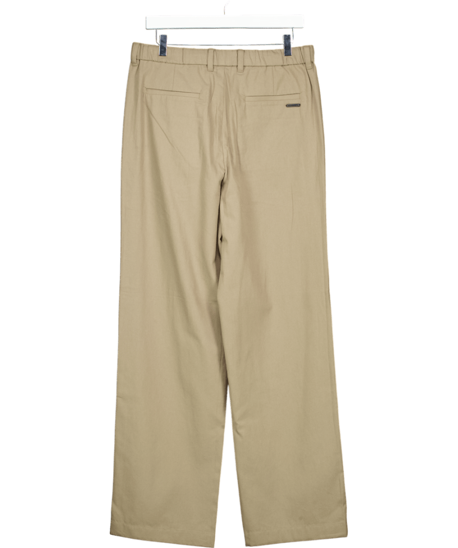 AllSaints Ash Brown Mid Rise Cotton Trousers W30 - Reliked