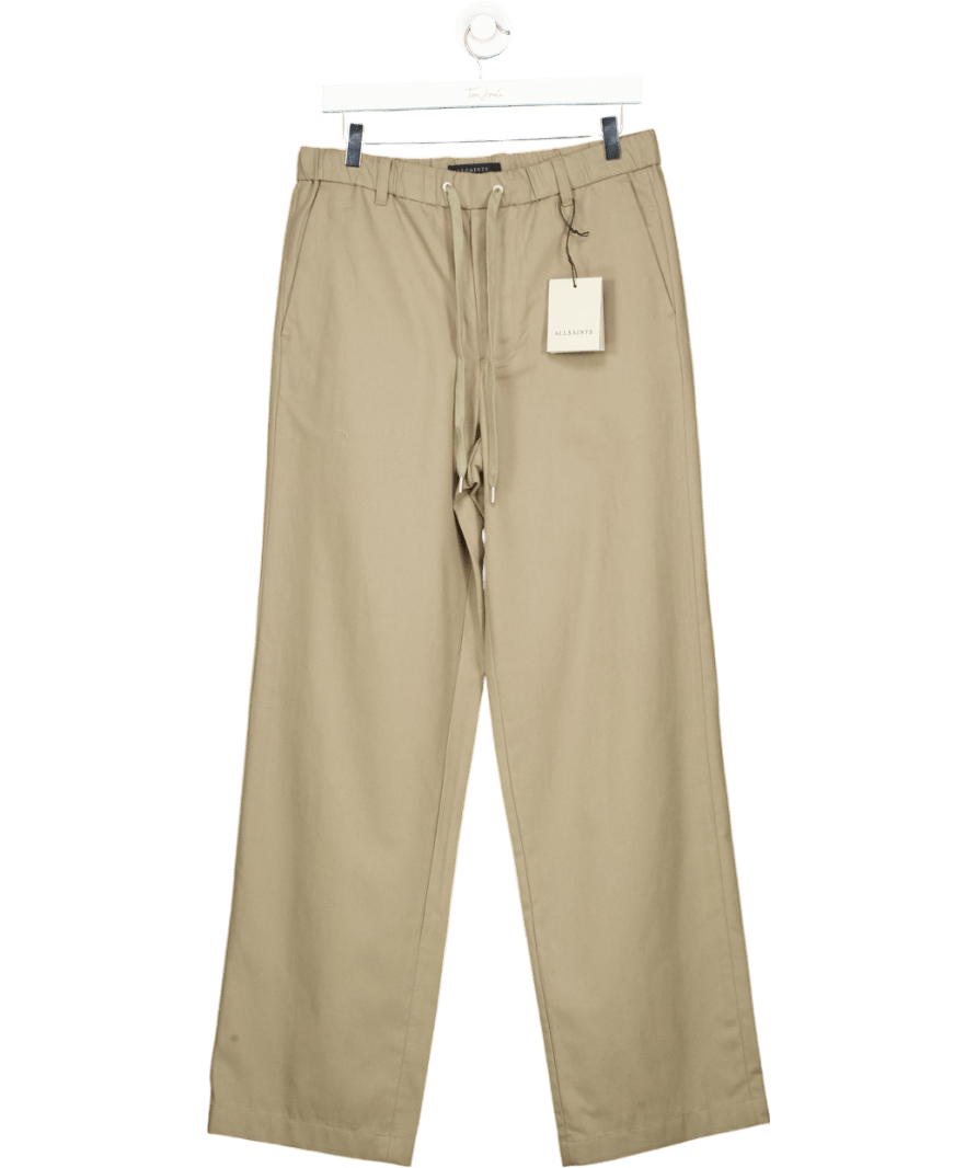 AllSaints Ash Brown Mid Rise Cotton Trousers W30 - Reliked