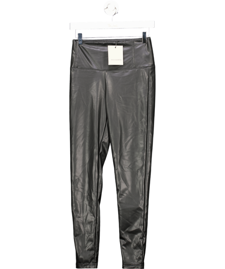 AllSaints Black Cora High - rise Faux Leggings UK 8 - Reliked