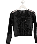 AllSaints Black Greta Slim Fit Embellished Top UK 8 - Reliked