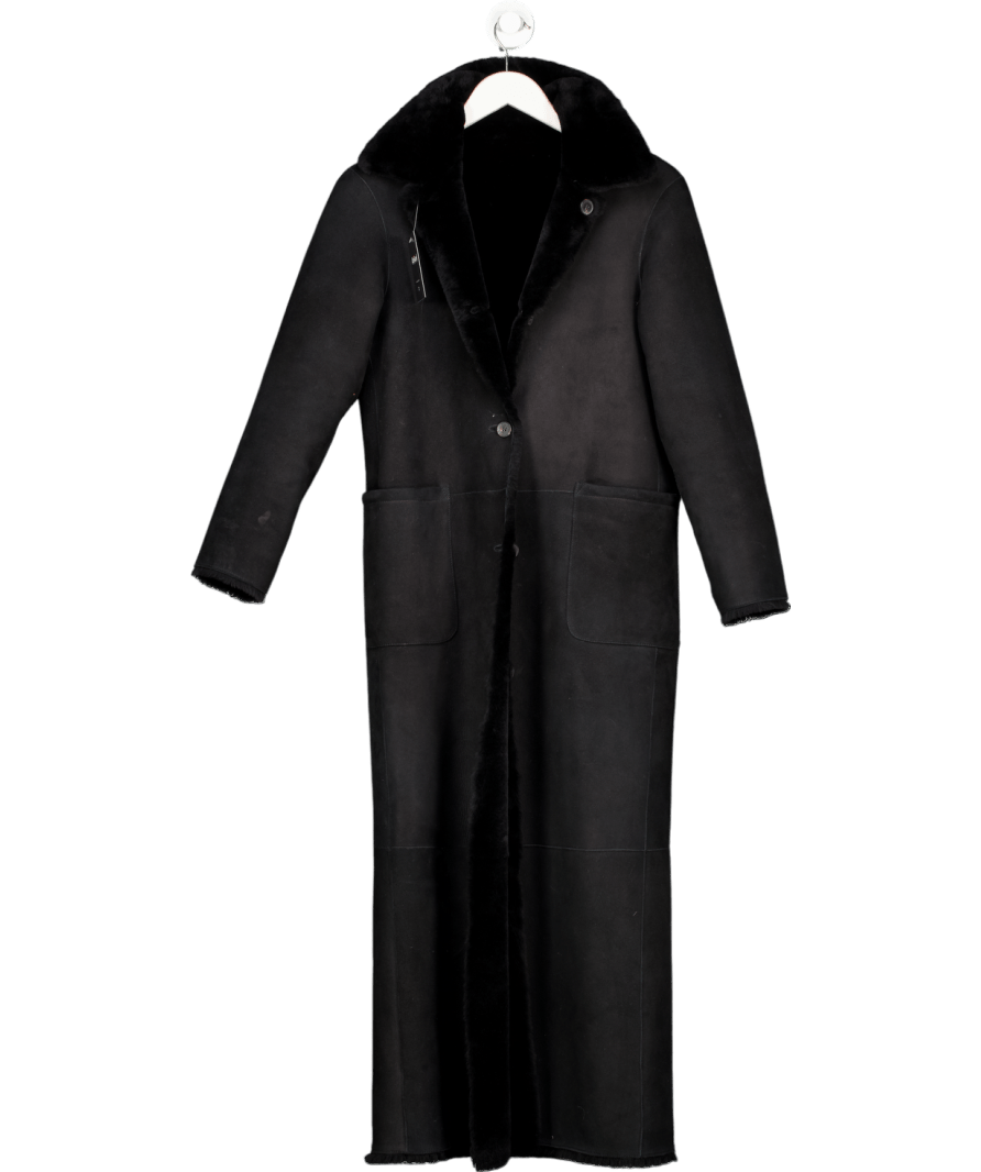 AllSaints Black Serra Luxury Reversible Shearling Coat UK XS - Reliked