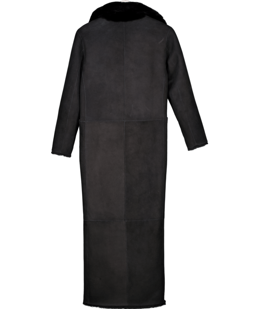 AllSaints Black Serra Luxury Reversible Shearling Coat UK XS - Reliked