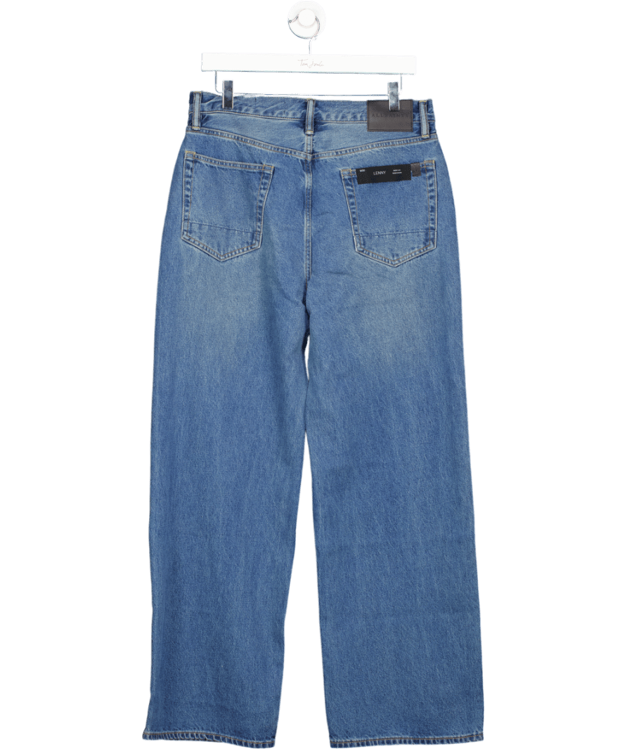 AllSaints Blue Loose Fit Wide Leg Denim Jeans W30 - Reliked