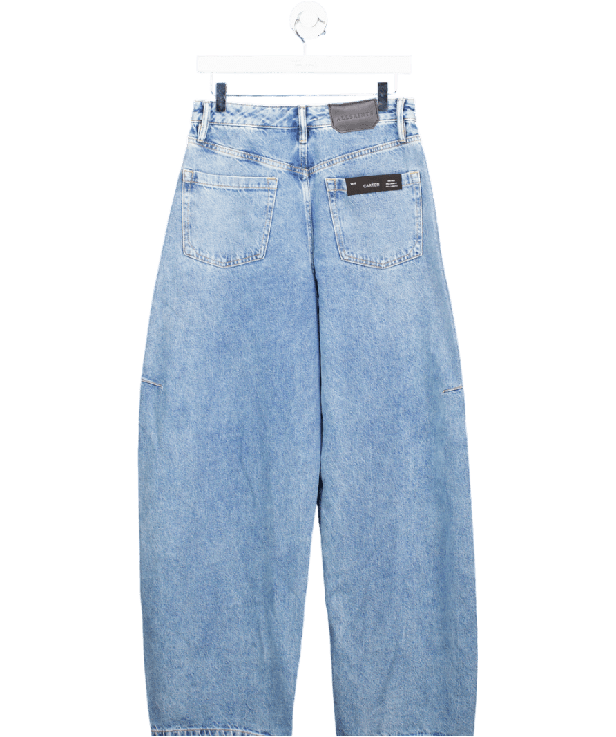 AllSaints Blue Mid - blue Carter Barrel Leg Jeans W26 - Reliked