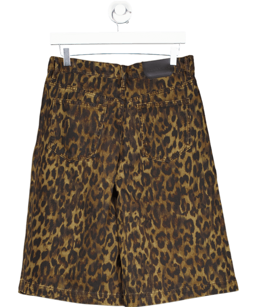 AllSaints Brown Leopard Print Louie Shorts W28 - Reliked