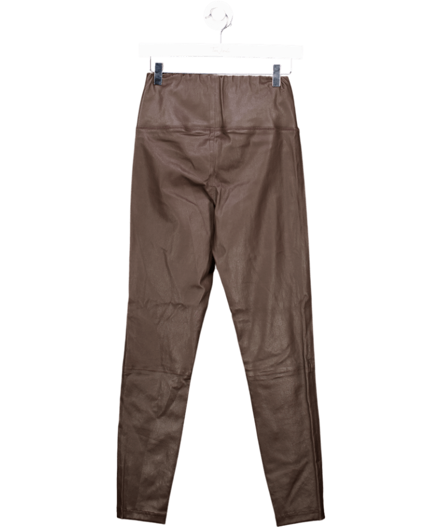 AllSaints Chocolate Brown Cora High - rise Real Stretch Leather Legging UK 10 - Reliked
