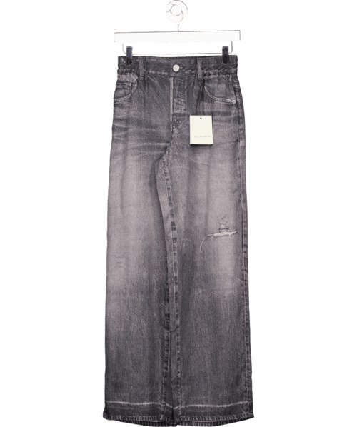 AllSaints Grey Tyler Illusion Wide Leg Trousers UK 6 - Reliked