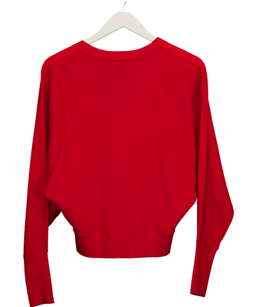 AllSaints Red Honor Merino Wool Cardigan UK S - Reliked