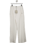 AllSaints White Bonnie Tailored Wide - leg Linen Blend Trousers UK 6 - Reliked