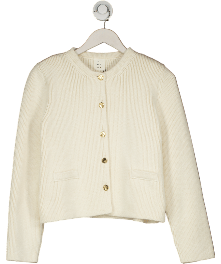 almada label Cream Nova Cotton - knit Cardigan UK S - Reliked