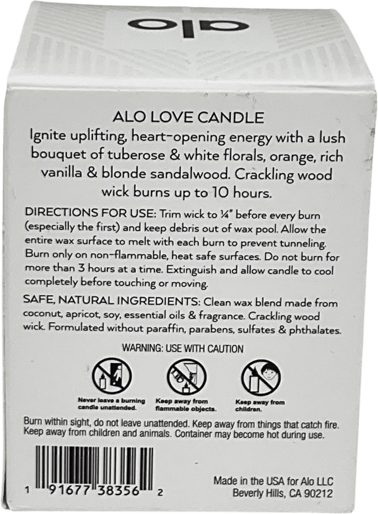 alo White Love Candle One Size - Reliked