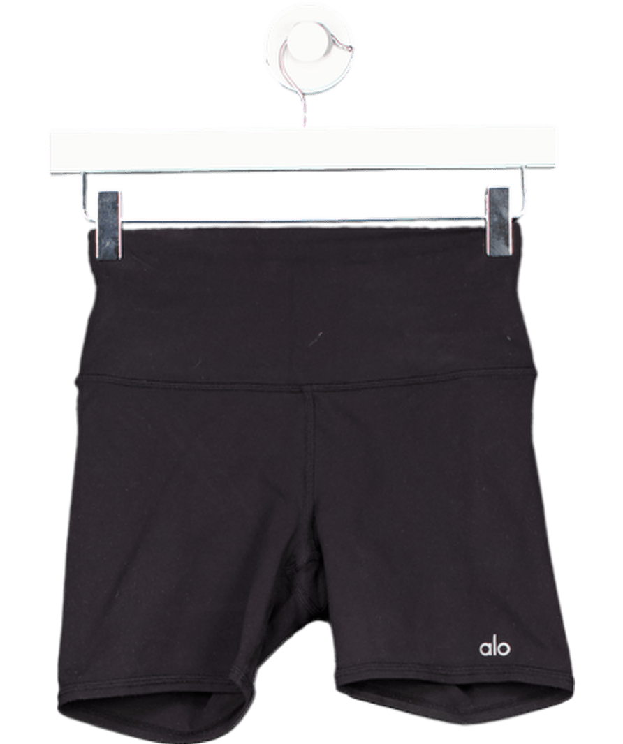 alo yoga Black Airlift High Rise Stretch Jersey Shorts UK XS - Reliked