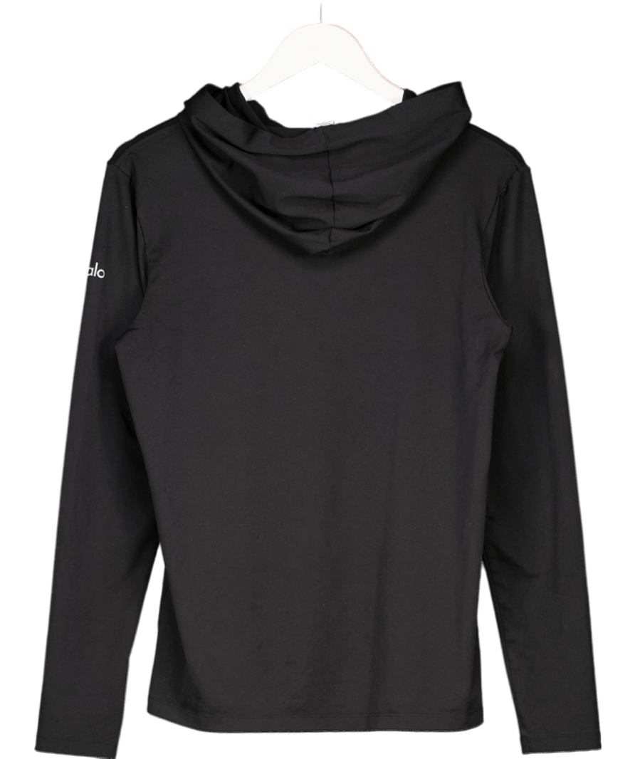 alo yoga Black Long Sleeve Hooded Top UK S - Reliked
