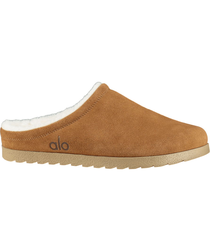 alo yoga Brown Sherpa Lined Recovery Flat Mules UK 7 - Reliked