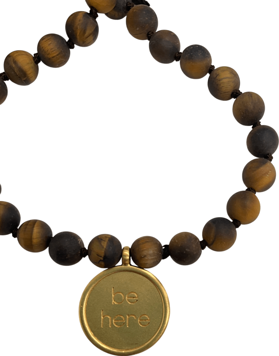 alo yoga Brown Tiger’s Eye Mala Necklace - Reliked