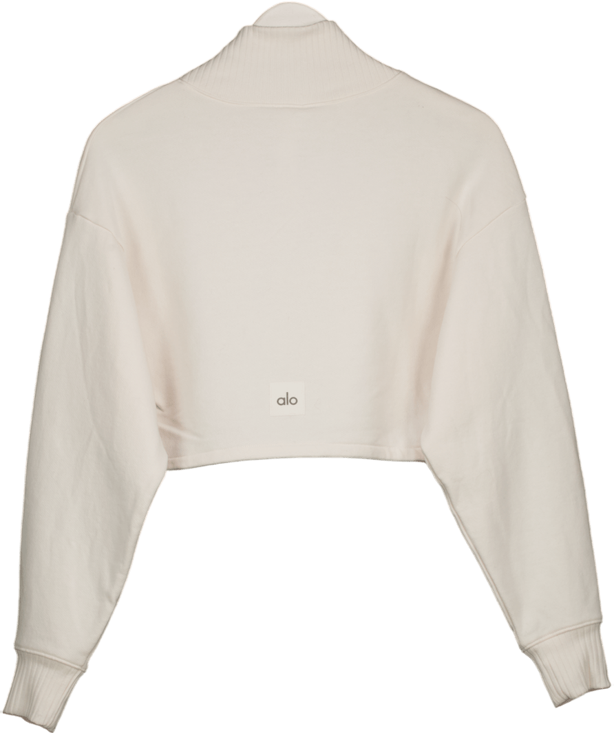 alo yoga Cream Cropped Serenity Top UK S - Reliked